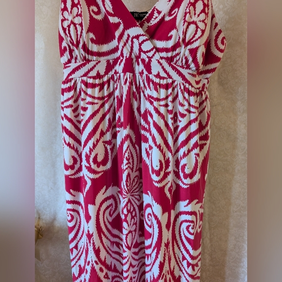 INC MAXI DRESS Sz. Petite Medium Orange & White - Picture 6 of 17